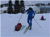 Юра тестирует лыжи